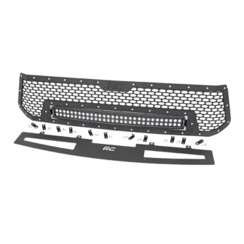 Rough Country Mesh Grille - 30 in Dual Row LED - Black - Toyota Tundra (14-17)