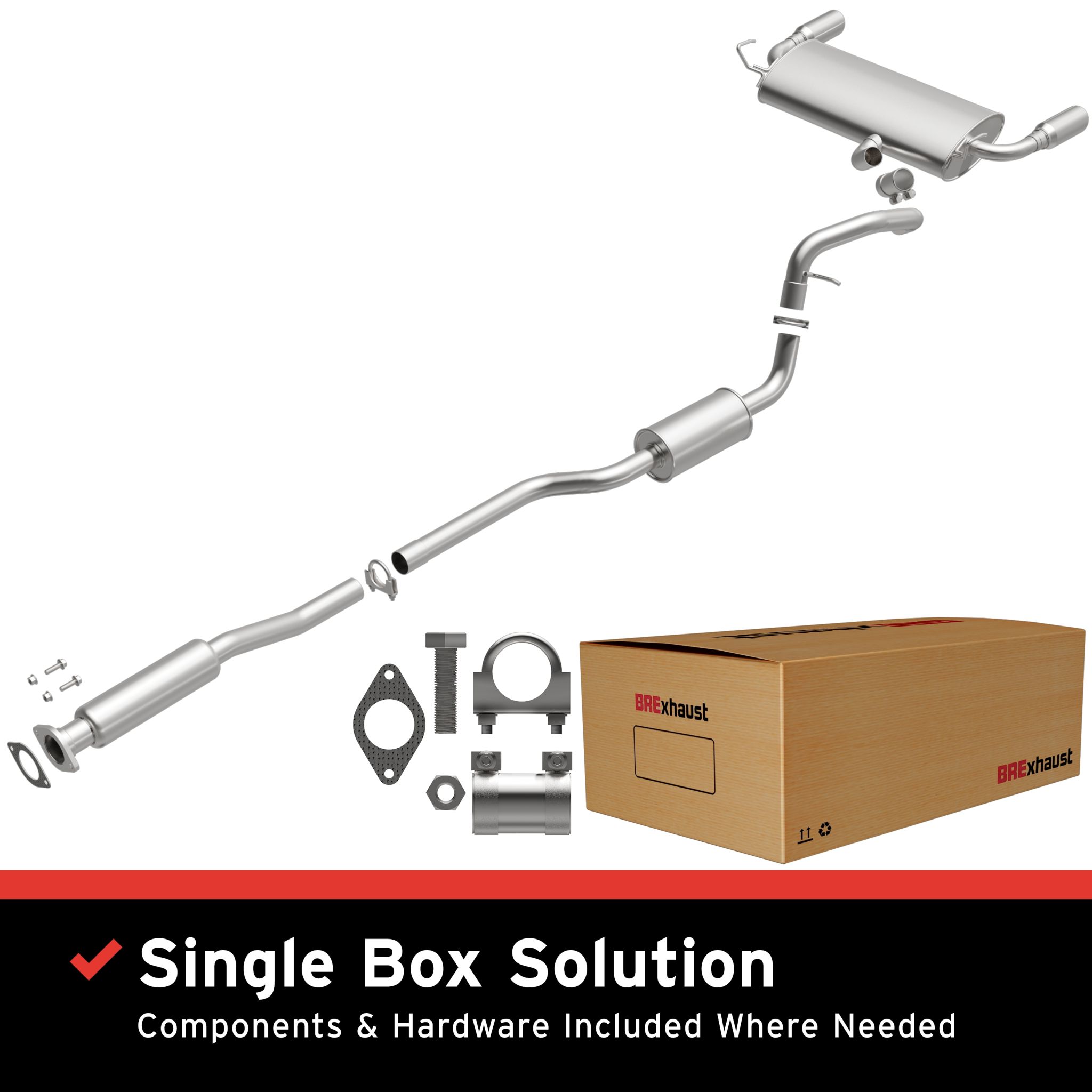 BRExhaust 2013-2018 Ford Escape Direct-Fit Replacement Exhaust System