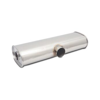 Vibrant Performance - 10635 - Transverse Oval Universal Muffler, 3.50 in. Single I.D. x 3.00 in. Dual I.D.