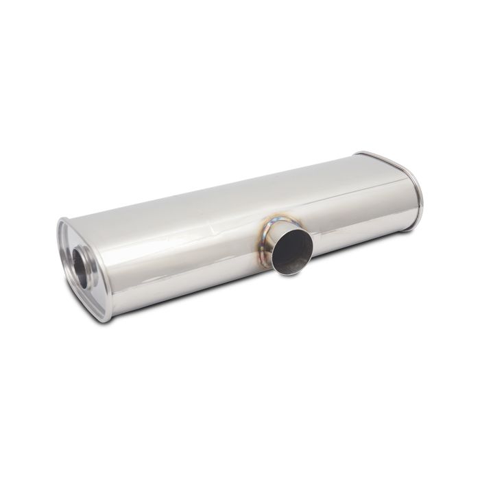 Vibrant Performance - 10635 - Transverse Oval Universal Muffler, 3.50 in. Single I.D. x 3.00 in. Dual I.D.