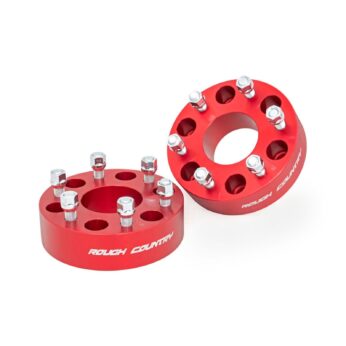 Rough Country 2 Inch Wheel Spacers - 6x5.5 - Red - Chevy/GMC 1500 Truck & SUV (92-21)