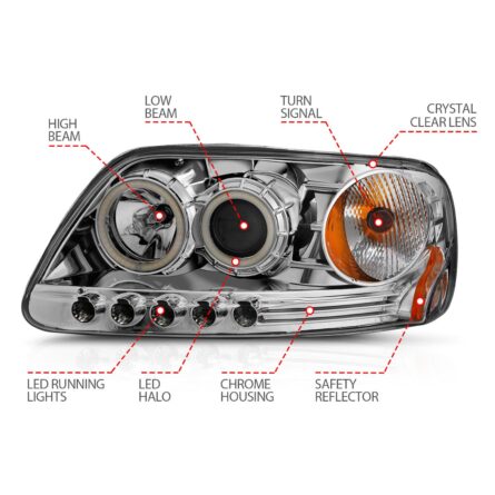 ANZO USA Crystal Headlight Set