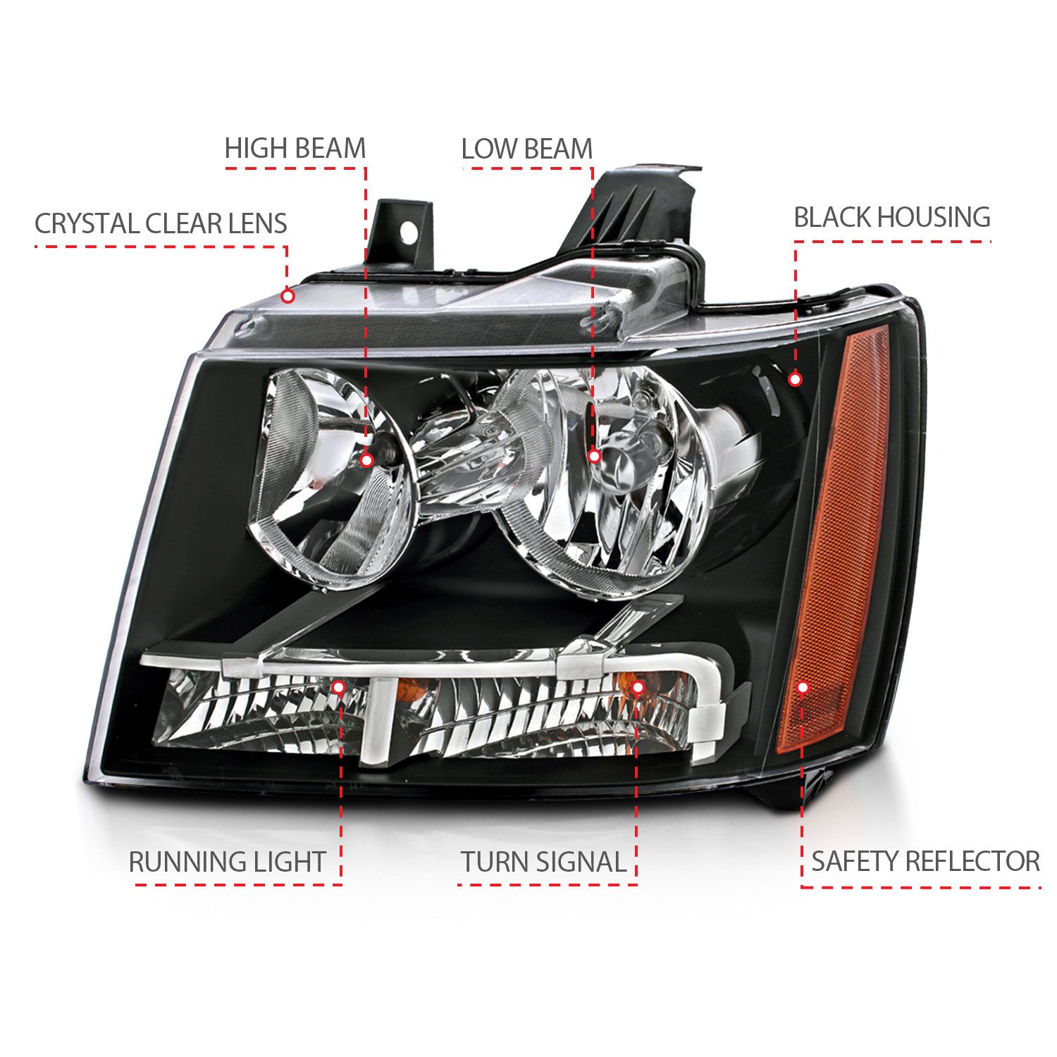 ANZO USA Crystal Headlights
