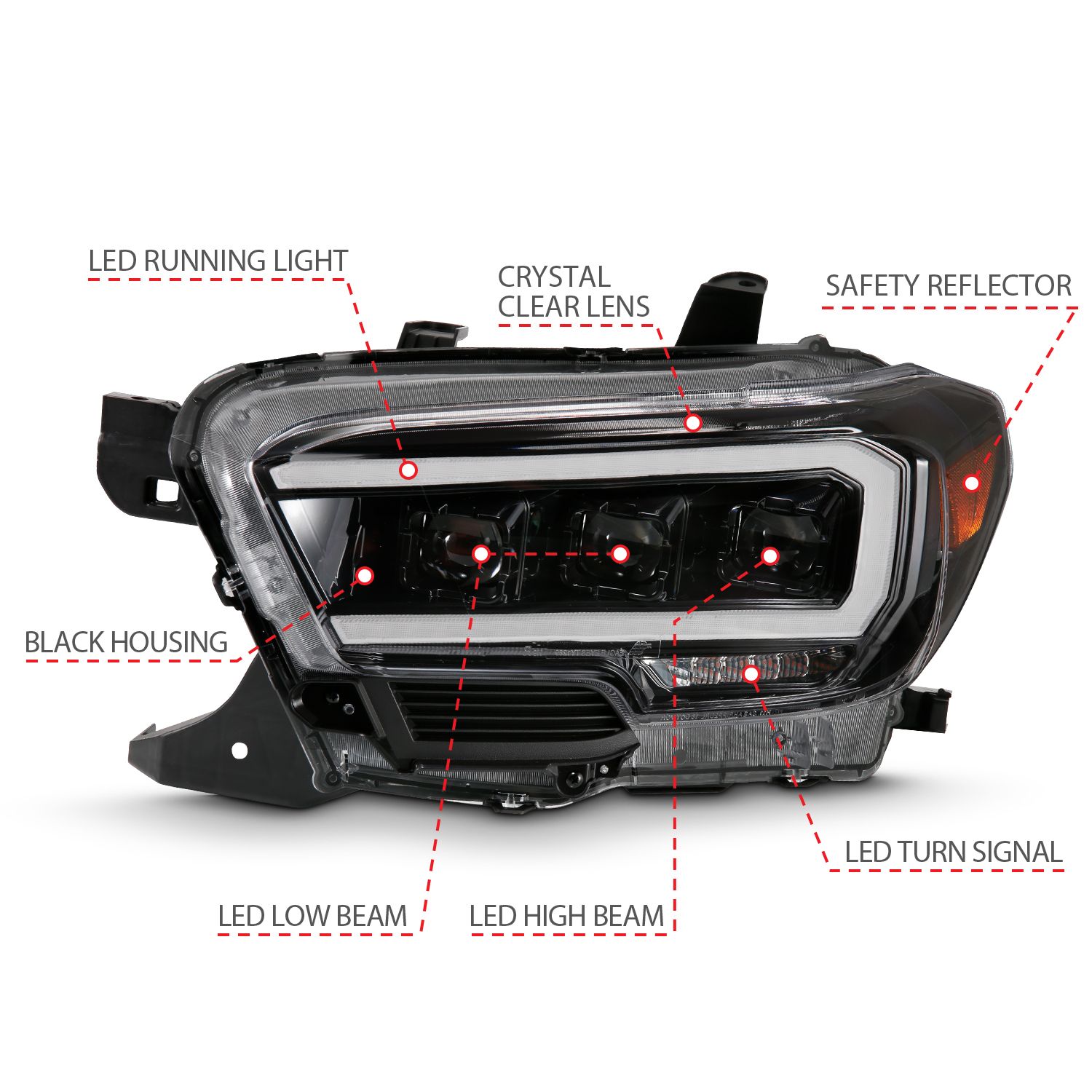 ANZO USA LED Projector Headlight Set