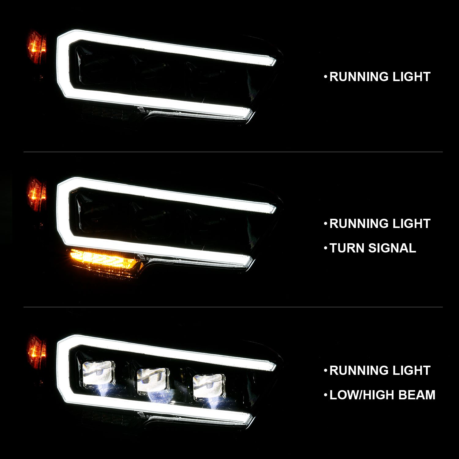 ANZO USA LED Projector Headlight Set