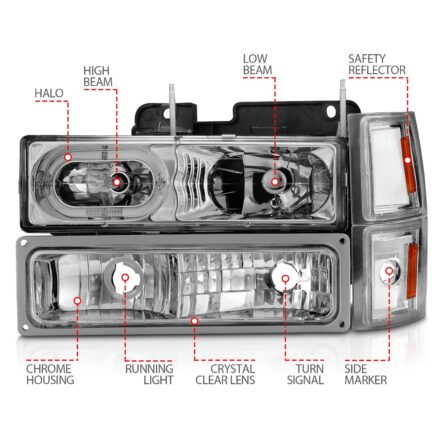 ANZO USA Crystal Headlight Set