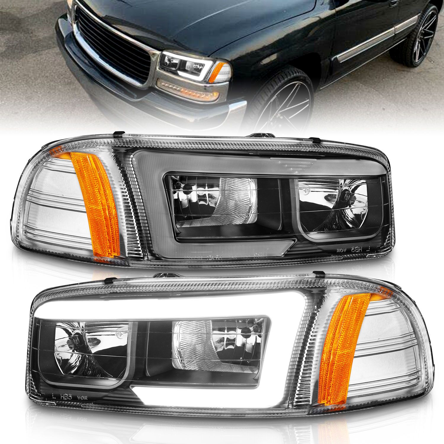 ANZO USA Crystal Headlight Set