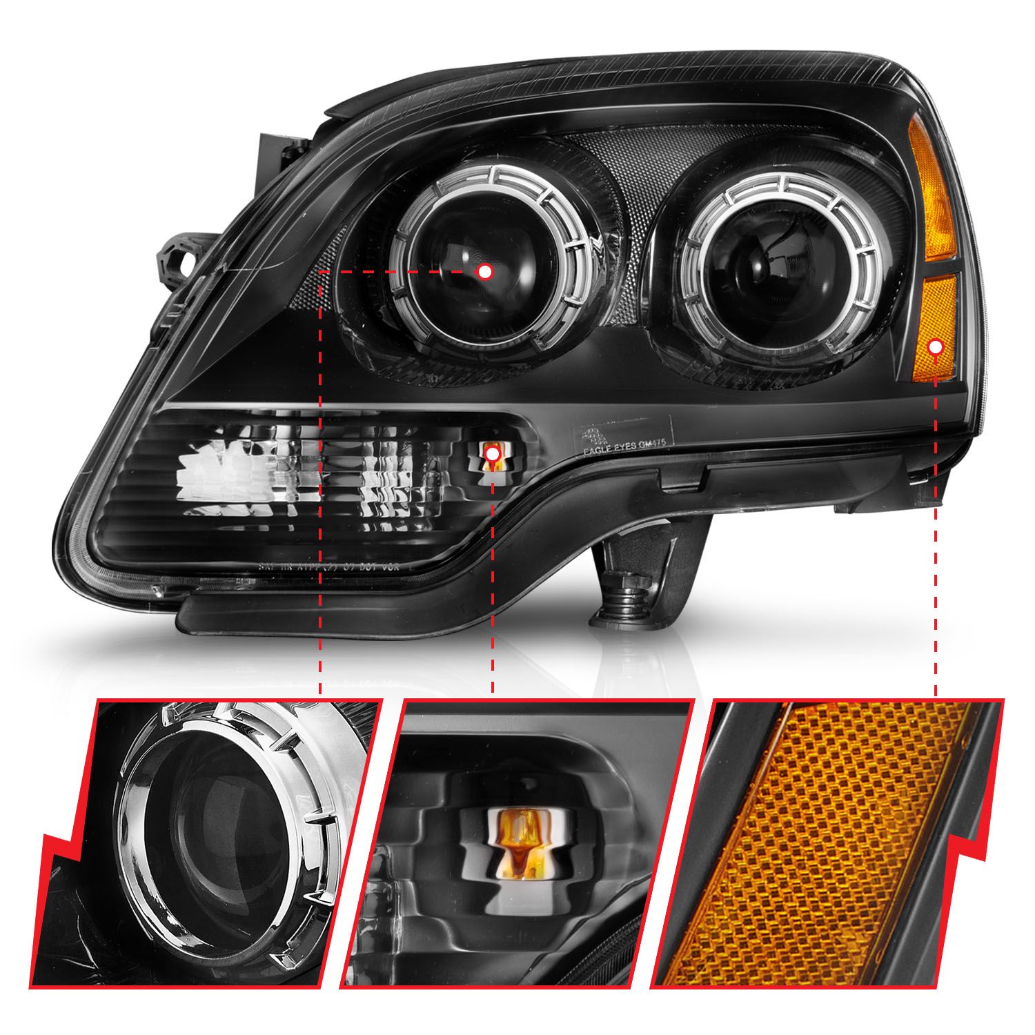 ANZO USA Crystal Headlight Set