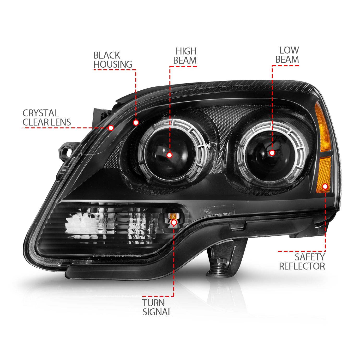 ANZO USA Crystal Headlight Set
