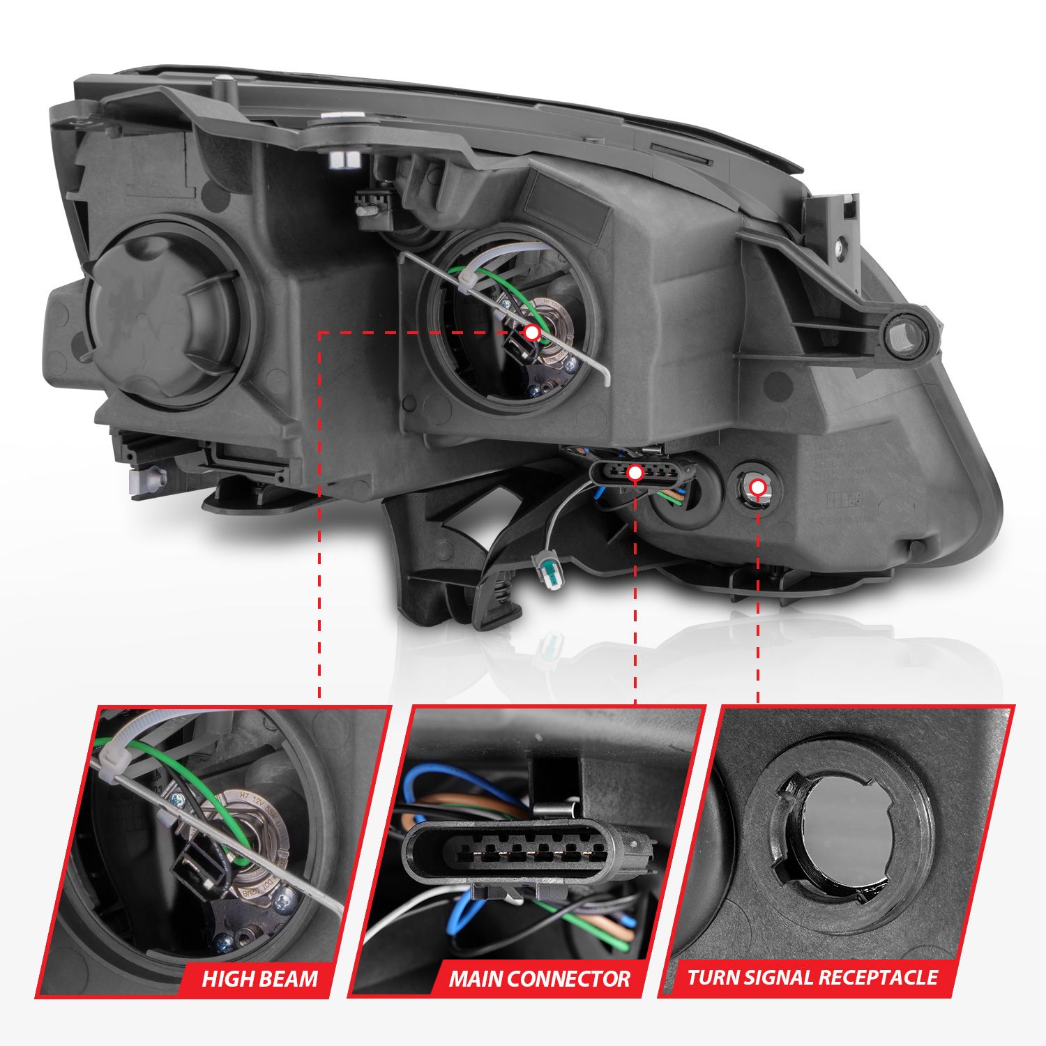 ANZO USA Crystal Headlight Set