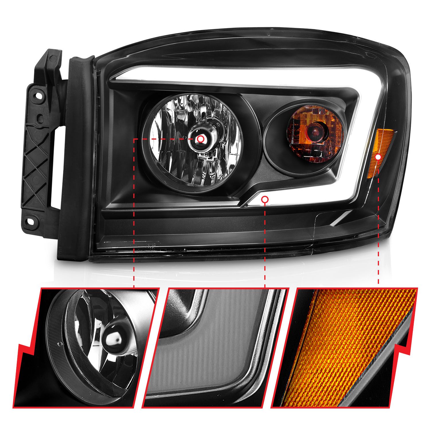 ANZO USA Crystal Headlight Set