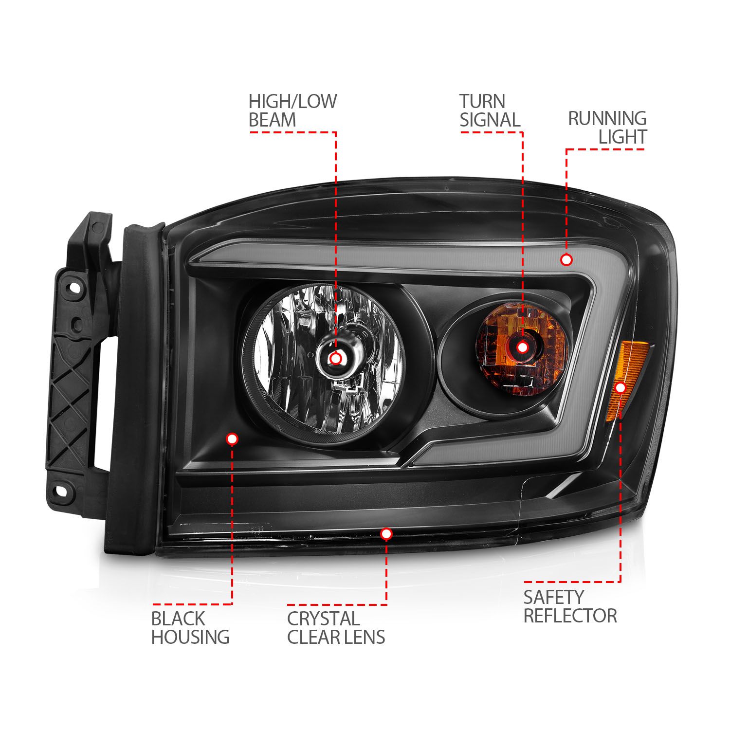 ANZO USA Crystal Headlight Set