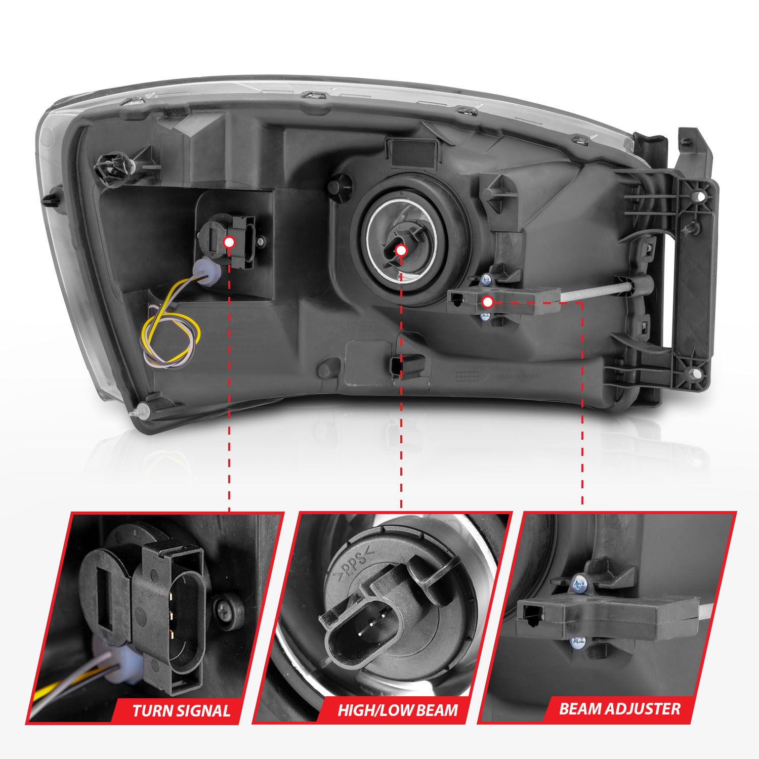 ANZO USA Crystal Headlight Set