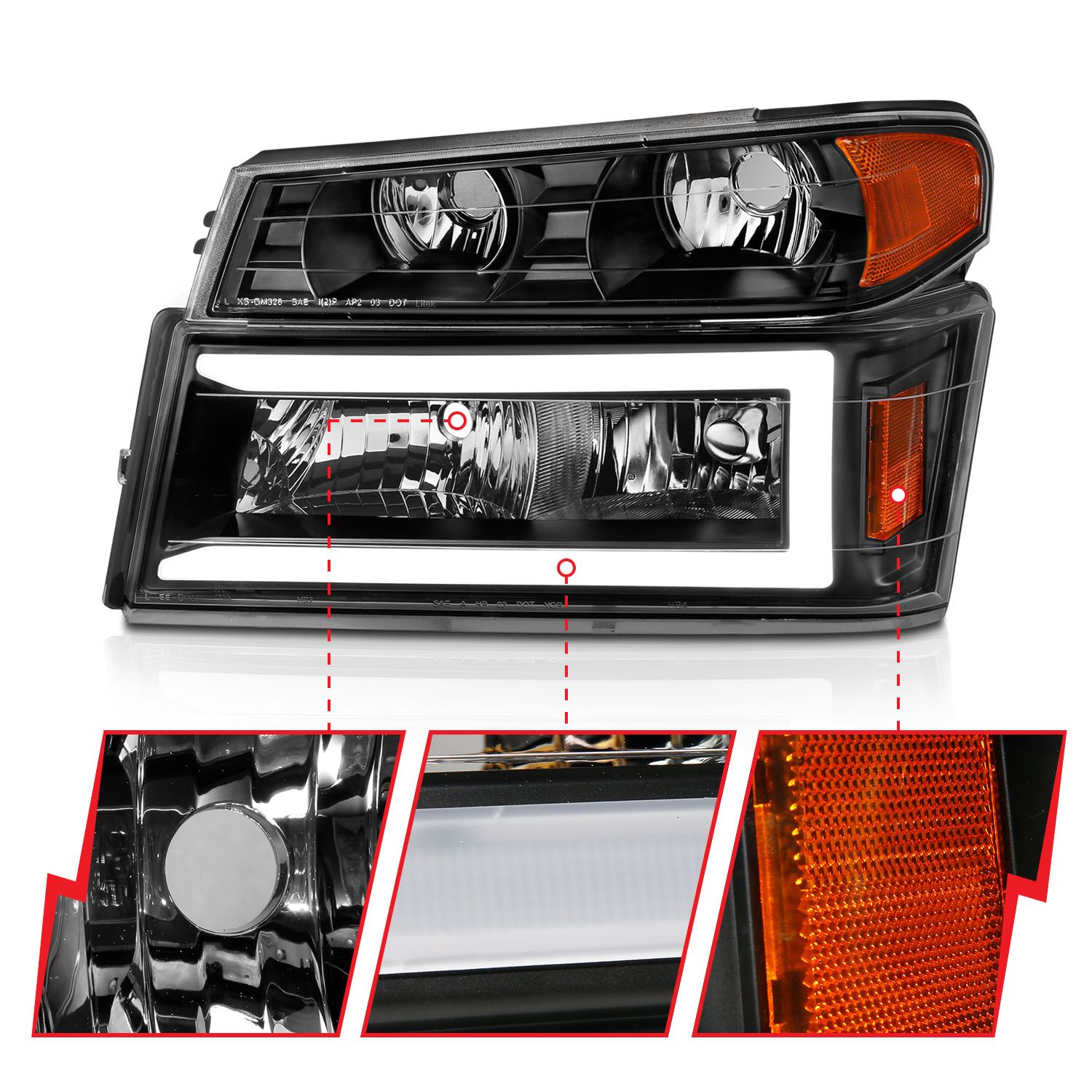 ANZO USA Crystal Headlight Set