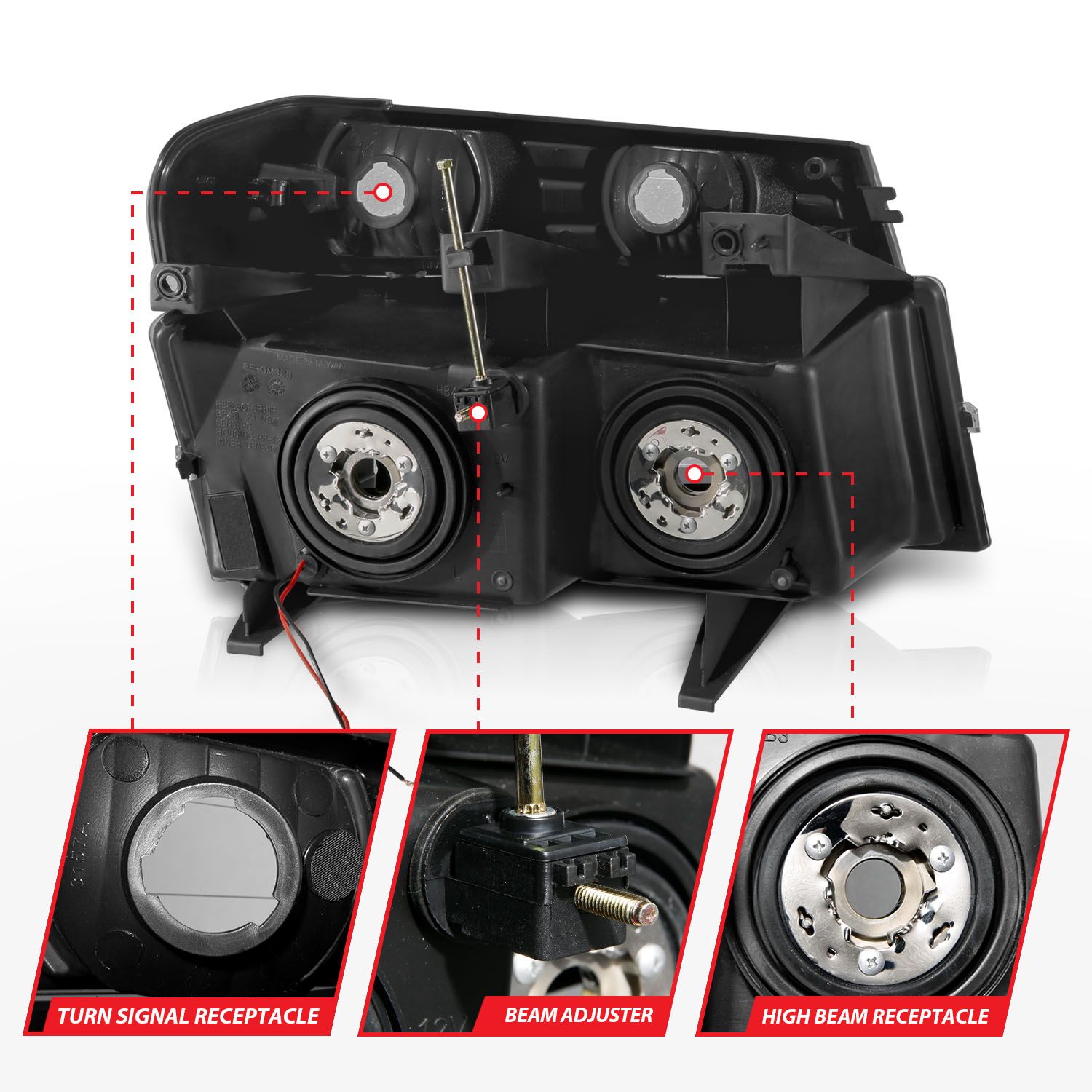ANZO USA Crystal Headlight Set