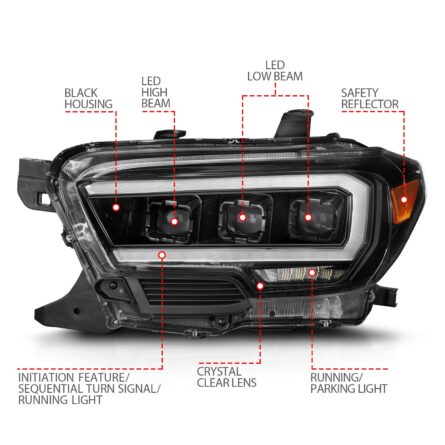 ANZO USA LED Projector Headlight Set