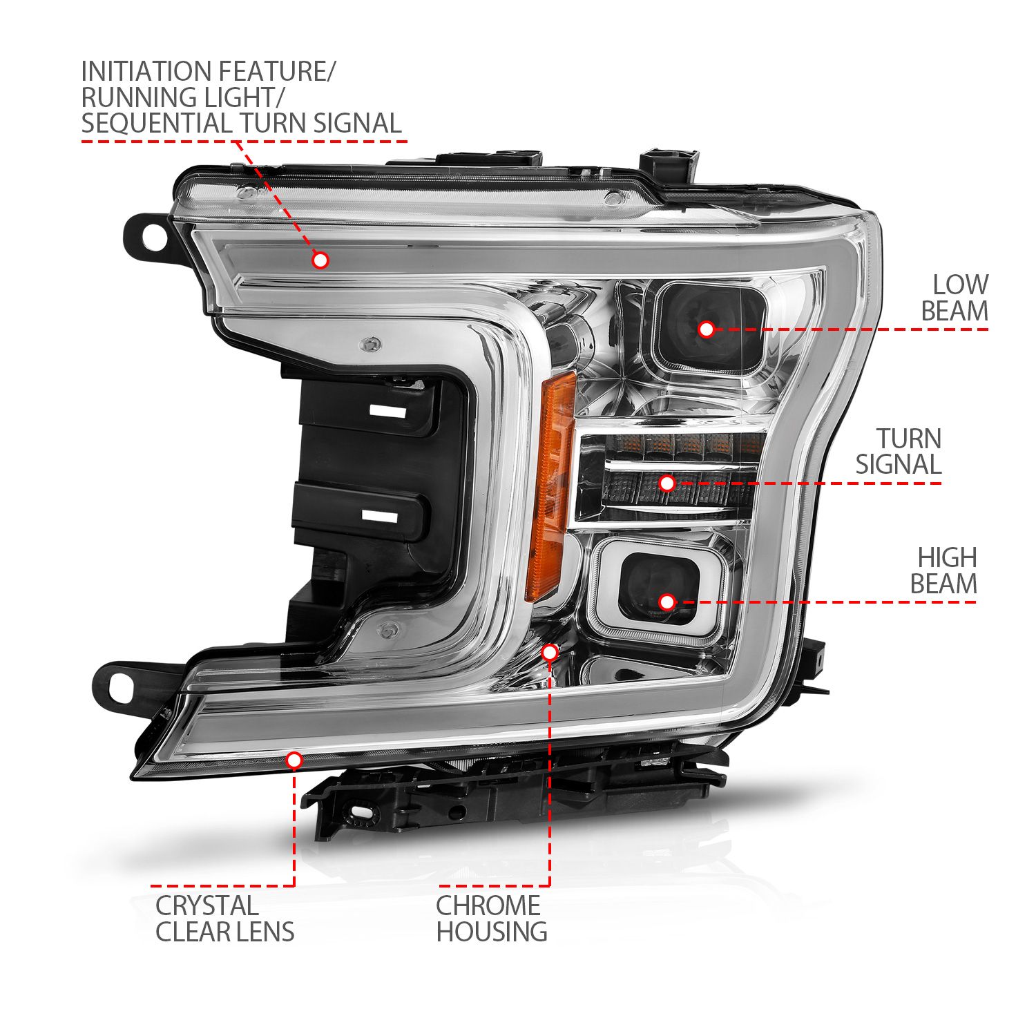 ANZO USA LED Projector Headlight Set