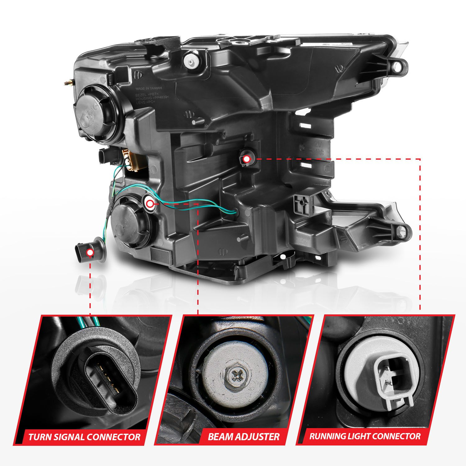 ANZO USA LED Projector Headlight Set