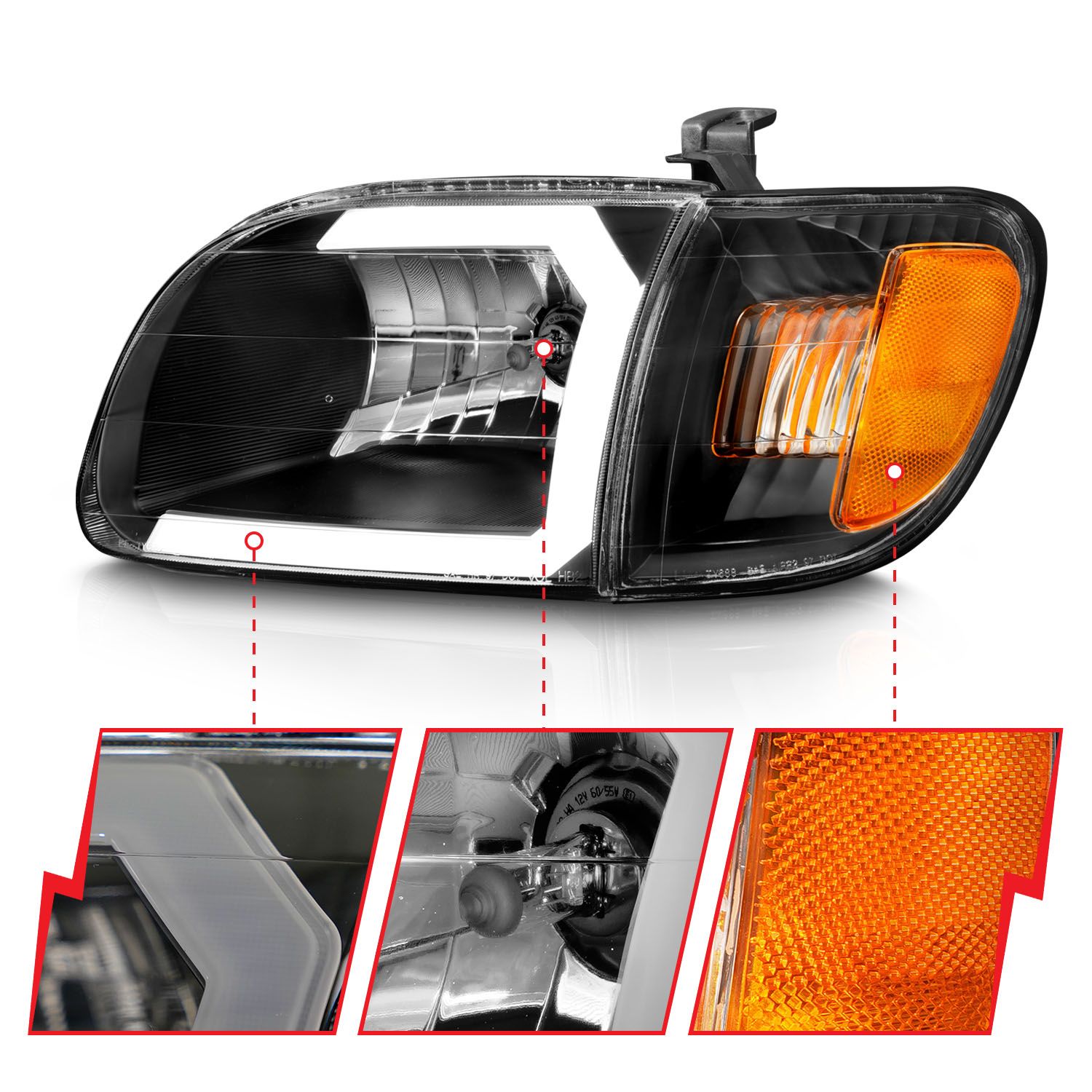 ANZO USA Crystal Headlight Set