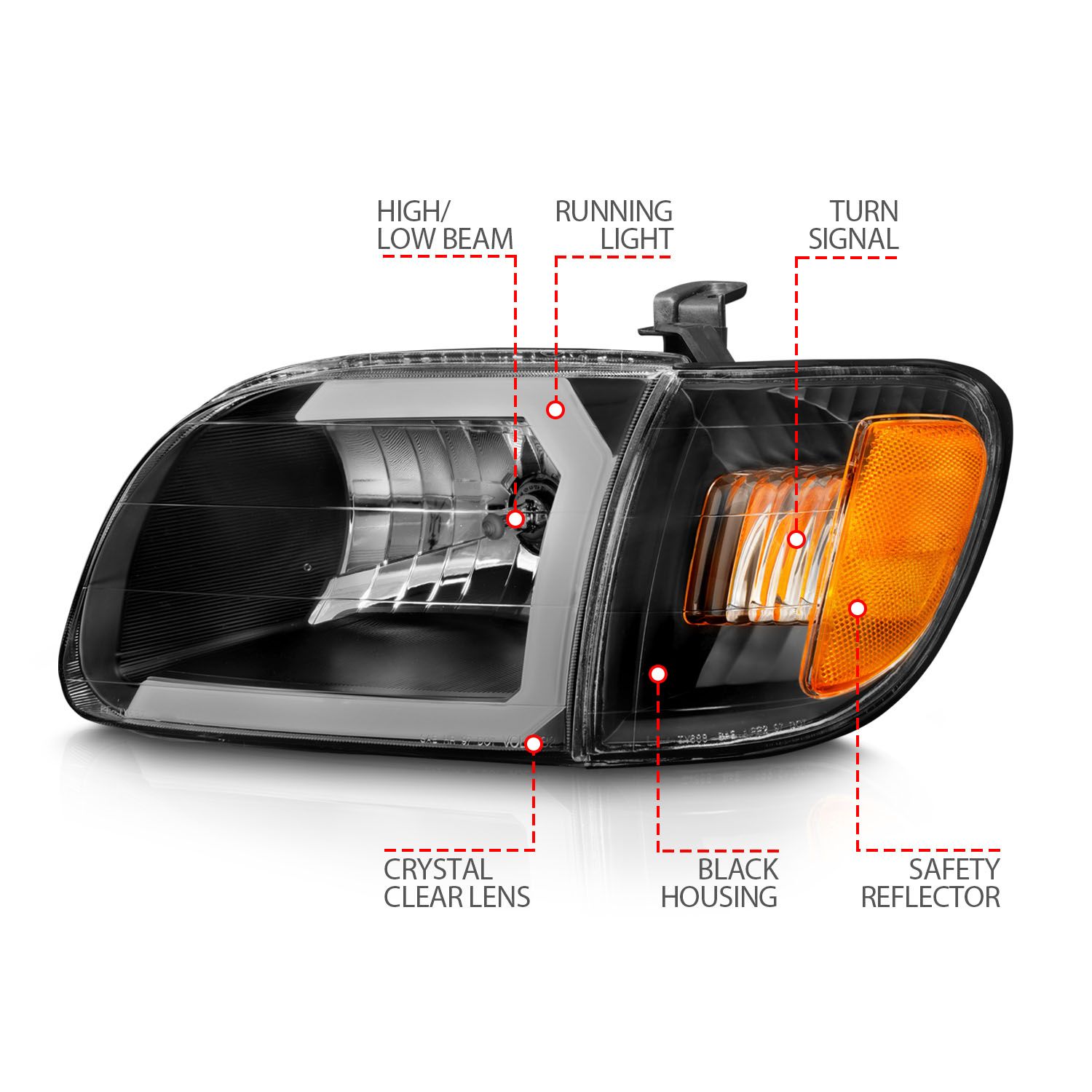 ANZO USA Crystal Headlight Set