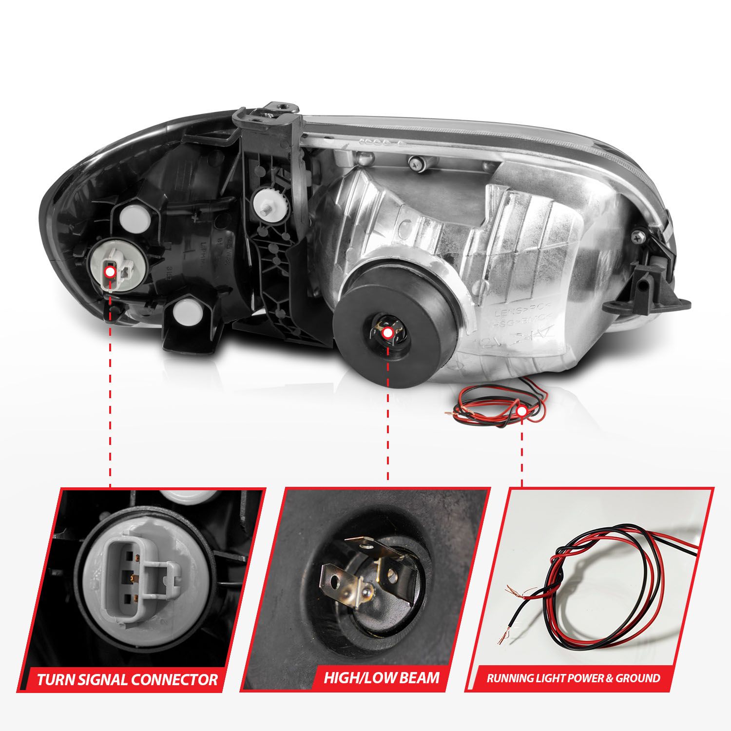 ANZO USA Crystal Headlight Set