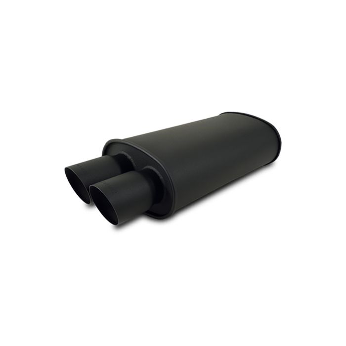 Vibrant Performance - 1148 - STREETPOWER FLAT BLACK Oval Muffler with Dual Tips