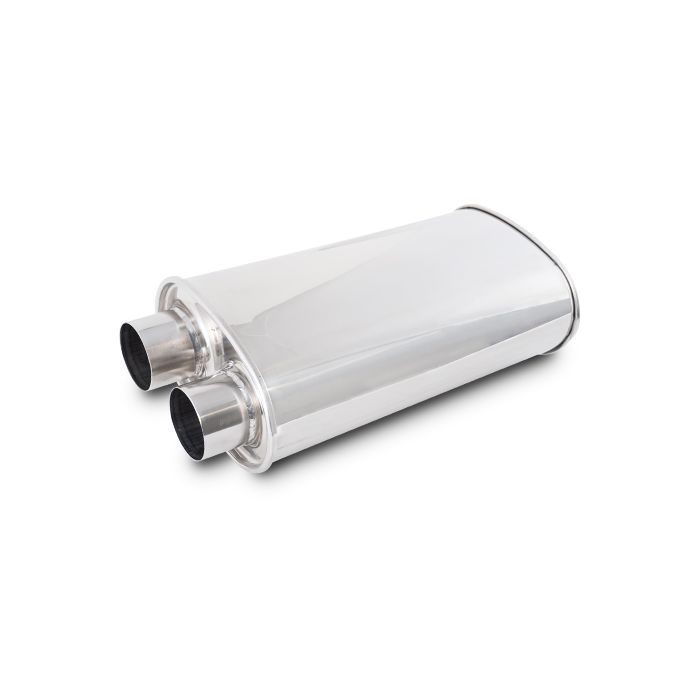 Vibrant Performance - 1159 - STREETPOWER Oval Muffler, 2.50 in. inlet/outlet (Same side)