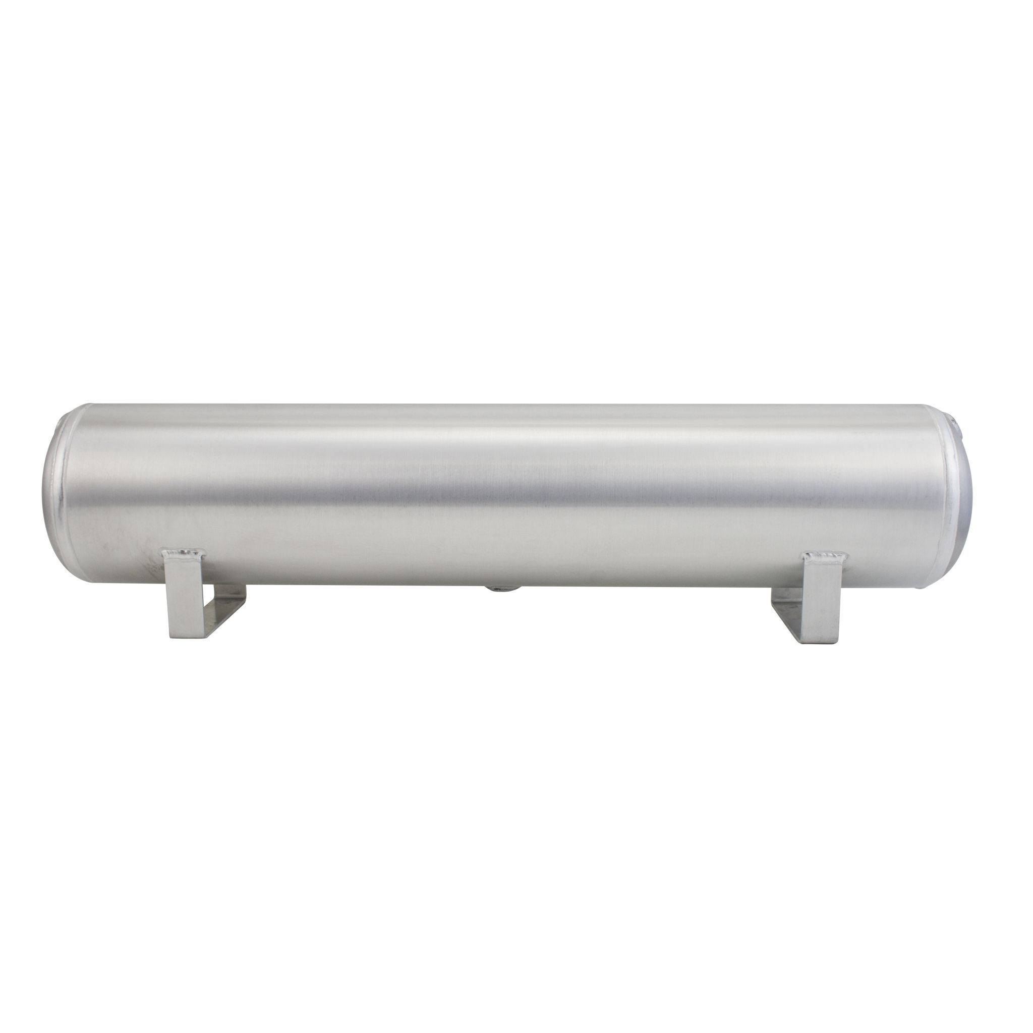 4 Gallon Aluminum Air Tank; (2) 1/4 in. & (2) 3/8 in. end ports; 6 in. D X 30 in. L, light weight, raw aluminum, 200PSI maximum operating pressure.