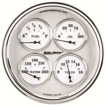5 in. QUAD GAUGE, 100 PSI/100-250 Fahrenheit/8-18V/240-33 O, OLD-TYME WHITE II