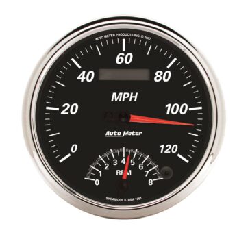 5 in. TACHOMETER/SPEEDOMETER COMBO, 8K RPM/120 MPH, DESIGNER BLACK II