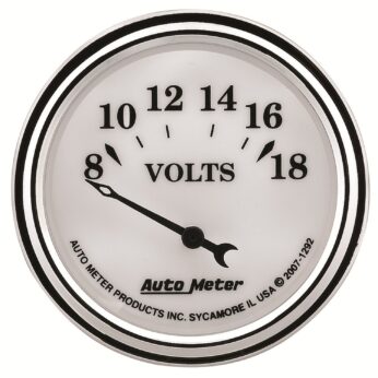 2-1/16 in. VOLTMETER, 8-18V, OLD-TYME WHITE II