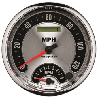 5 in. TACHOMETER/SPEEDOMETER COMBO, 8K RPM/120 MPH, AMERICAN MUSCLE