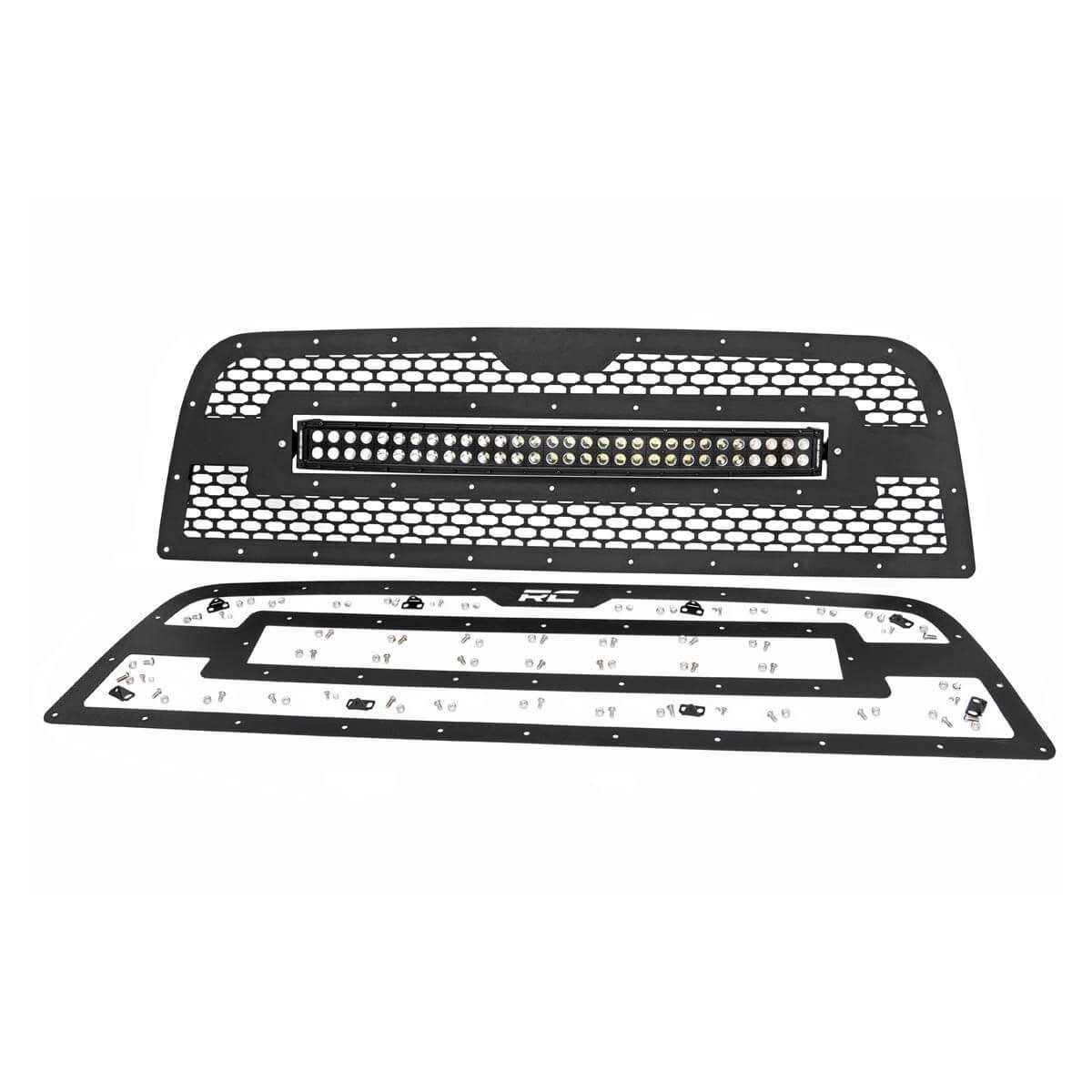 Rough Country Mesh Grille - 30 in Dual Row LED - Black - Ram 2500/3500 (13-18)