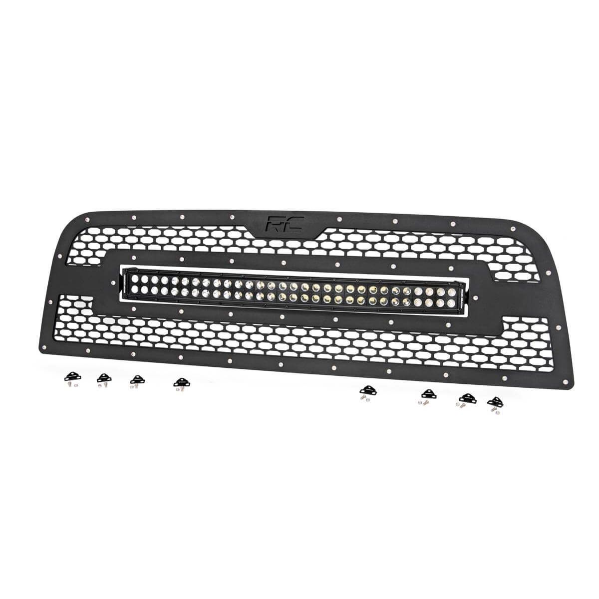 Rough Country Mesh Grille - 30 in Dual Row LED - Black - Ram 2500/3500 (13-18)