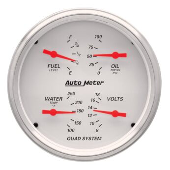 5 in. QUAD GAUGE, 100 PSI/100-250 Fahrenheit/8-18V/240-33 O, ARCTIC WHITE