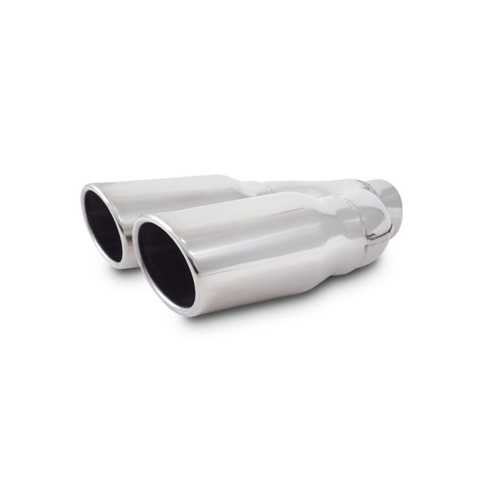 Vibrant Performance - 1335 - Dual 3.25 in. x 2.75 in. Oval Stainless Steel Tips (Single Wall, Angle Cut)