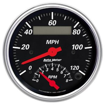 3-3/8 in. TACHOMETER/SPEEDOMETER COMBO, 8K RPM/120 MPH, DESIGNER BLACK