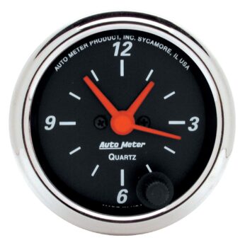 2-1/16 in. CLOCK, 12 HOUR, DESIGNER BLACK