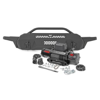 Rough Country Front Bumper - High Clearance - 12000-Lb Pro Series Winch - Synthetic Rope Toyota Tacoma 4WD (16-23)