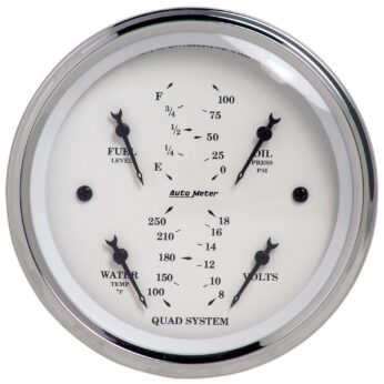 3-3/8 in. QUAD GAUGE, 100 PSI/100-250 Fahrenheit/8-18V/240-33 O, OLD-TYME WHITE