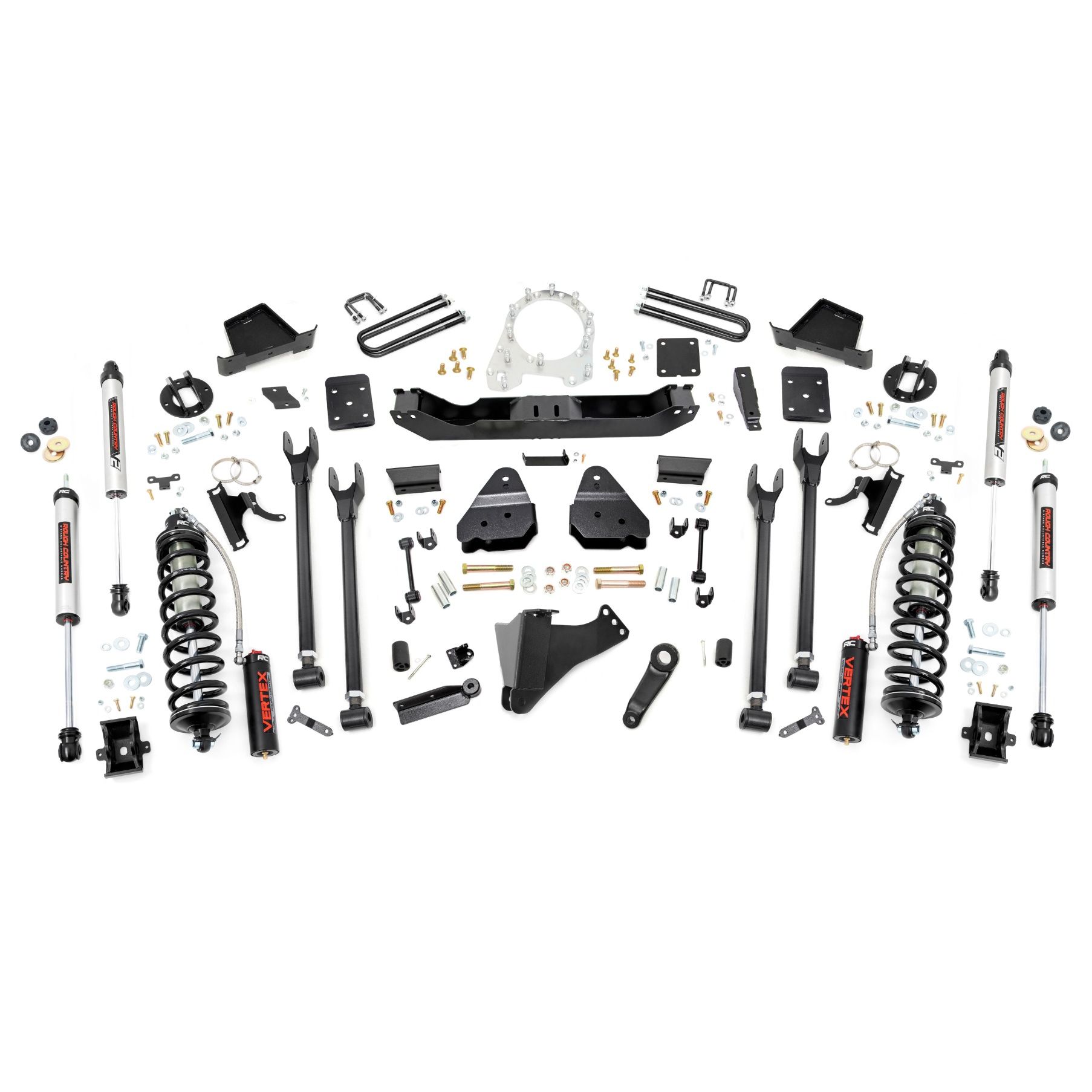 Rough Country 6 Inch Lift Kit - Diesel - 4 Link - OVLD - C/O V2 - Ford Super Duty (17-22)