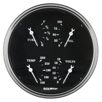 5 in. QUAD GAUGE, 240-33 O, OLD TYME BLACK