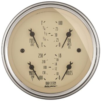 3-3/8 in. QUAD GAUGE, 100 PSI/100-250 Fahrenheit/8-18V/240-33 O, ANTIQUE BEIGE