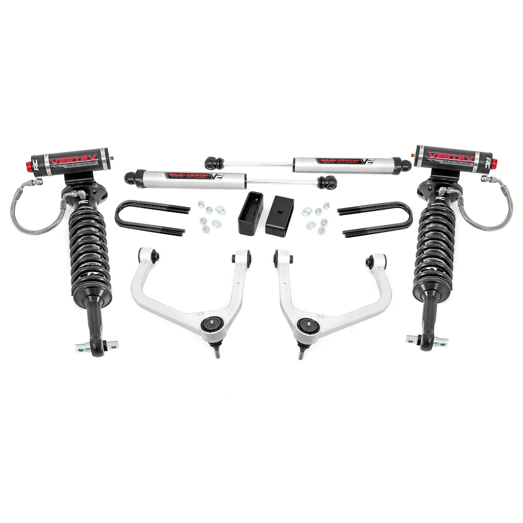Rough Country 3.5 Inch Lift Kit - Vertex/V2 - Rear Mono Leaf - Chevy Silverado 1500 2WD/4WD (22-23)