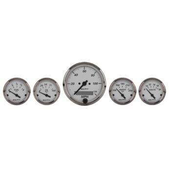 5 PC. GAUGE KIT, 3-1/8 in. & 2-1/16 in. , ELEC. SPEEDOMETER, AMERICAN PLATINUM