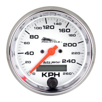 3-3/4 in. SPEEDOMETER, 0-160 MPH, WHITE, PRO-CYCLE