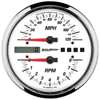 5 in. DIRECT FIT TACHOMETER/SPEEDOMETER COMBO, 8K RPM/120 MPH, WHITE, PRO-CYCLE