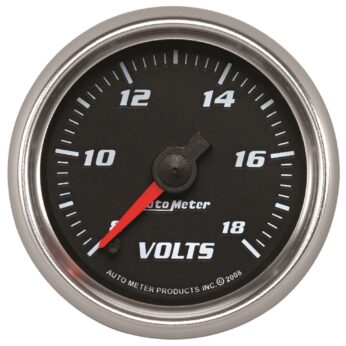 2-1/16 in. VOLTMETER, 8-18V, BLACK, PRO-CYCLE