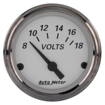 2-1/16 in. VOLTMETER, 8-18V, AMERICAN PLATINUM