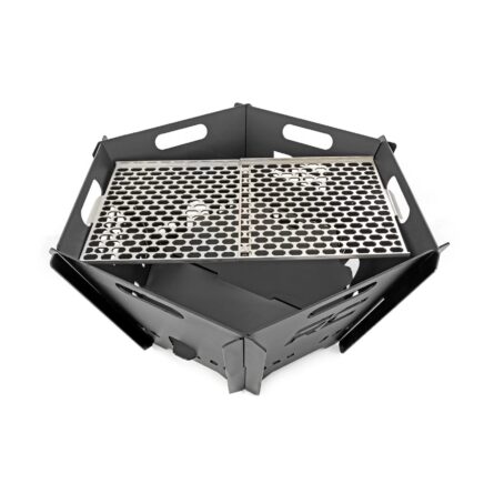 Rough Country Overland Collapsible Fire Pit Stainless Steel Grill Grate